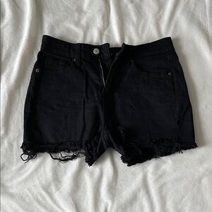 OldNavy High-Rise O.G. Straight Secret-Smooth Pockets Black Denim Shorts